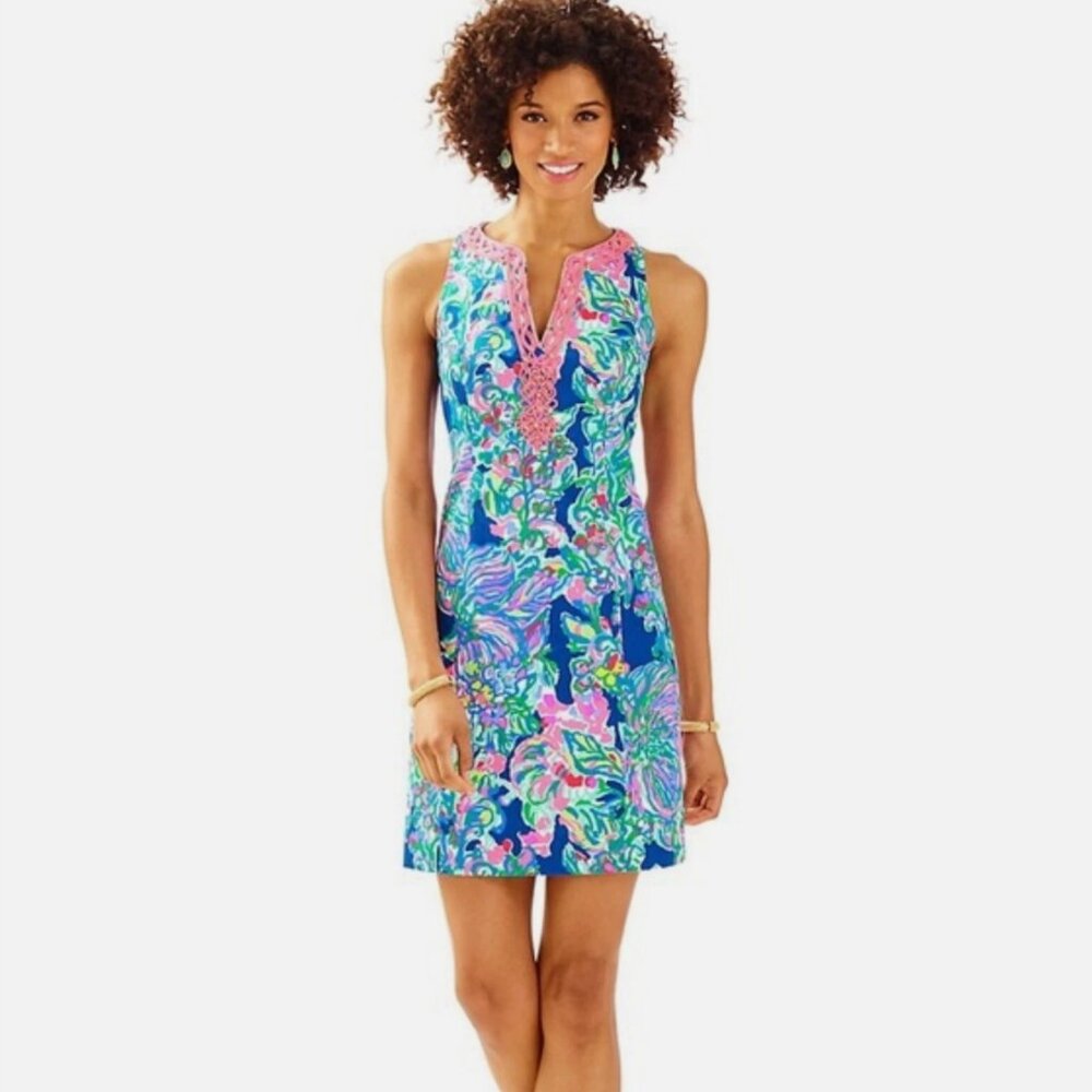Lilly Pulitzer Ryder Shift Dress in Exotic Escapade Indigo Size 00